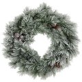 Adlmired By Nature Admired by Nature GXW5943-SNOW 24 in. Christmas Pine Wreath with Frosted Snow 50 Tips GXW5943-SNOW